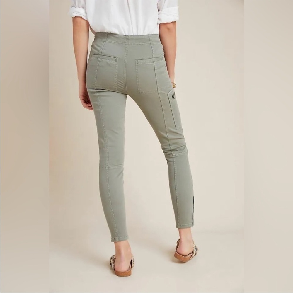 By Anthropologie Jefferson Moto Cargo Pants in a Light Green - Picture 3 of 9